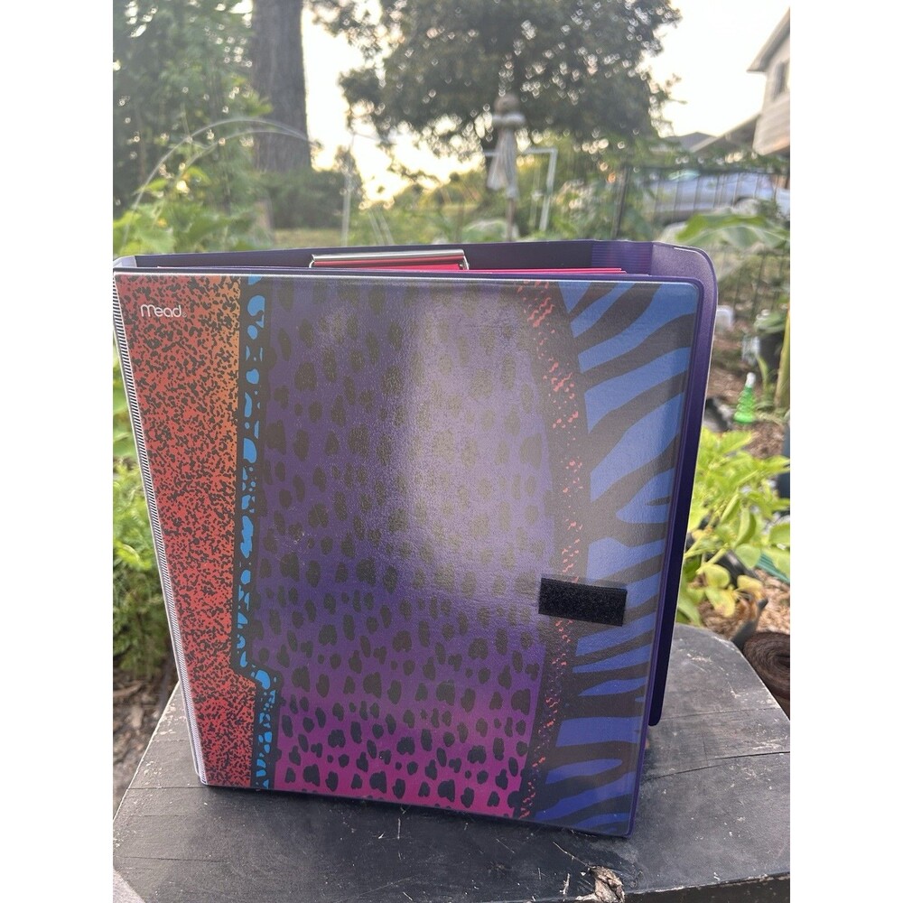 Trapper Keeper Portfolio Multicolor Animal Print Vintage Retro 12x9.25 Binder